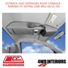 OUTBACK 4WD INTERIORS ROOF CONSOLE - RANGER PX (EXTRA CAB) MK2 06/15-ON